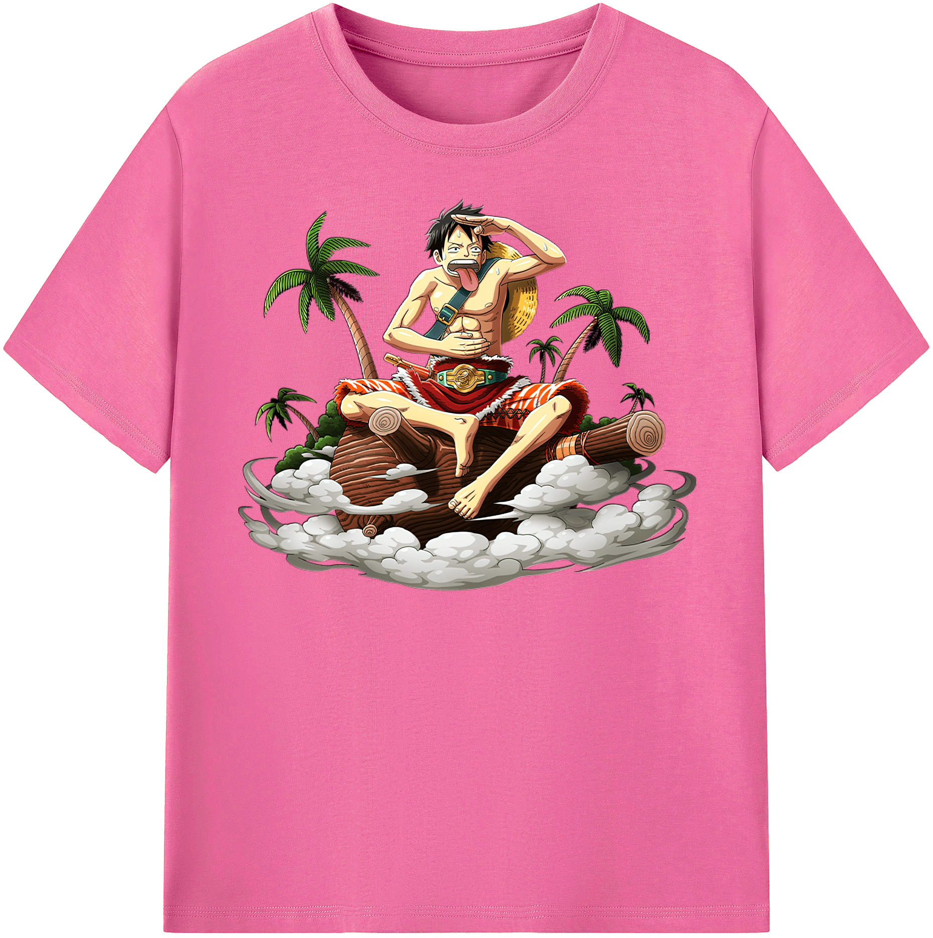 ワンピース モンキー・D・ルフィ ONE PIECE Monkey D. Luffy レディースカジュアルプリントTシャツ（綿100％）